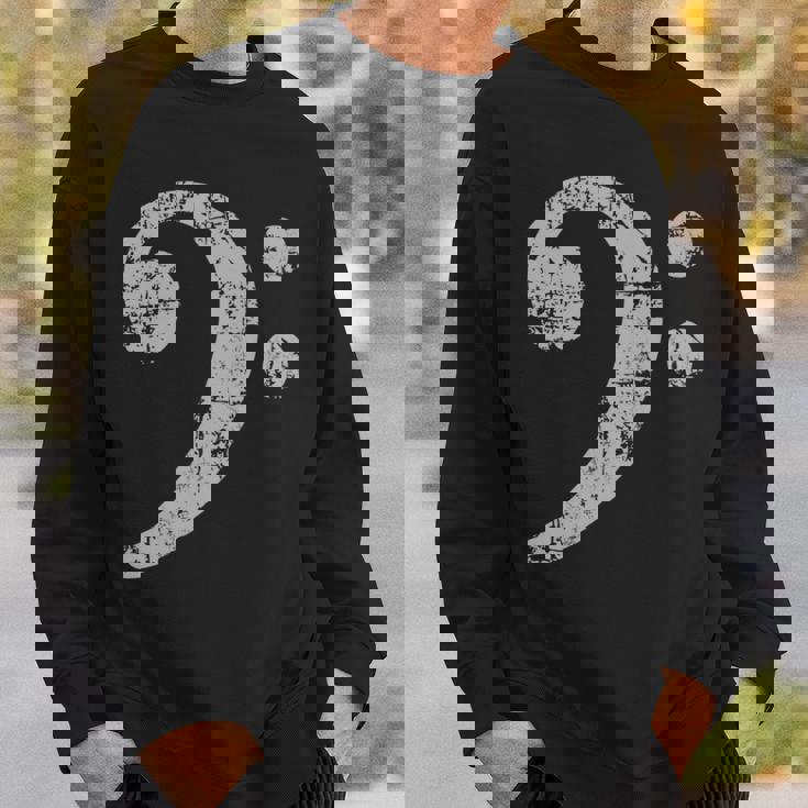 ベースト音記号ヴィンテージグレー ベースシスト低音プレーヤー 長袖tシャツ スウェットシャツ 彼への贈り物