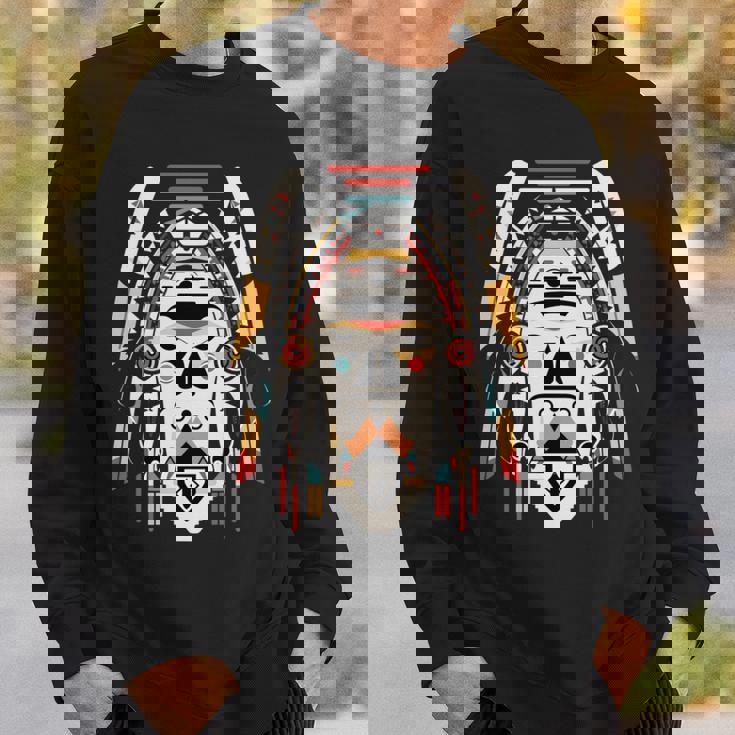 ホピ族アート シャーマン ネイティブ南西アメリカ インディアン スタイル 長袖tシャツ スウェットシャツ 彼への贈り物