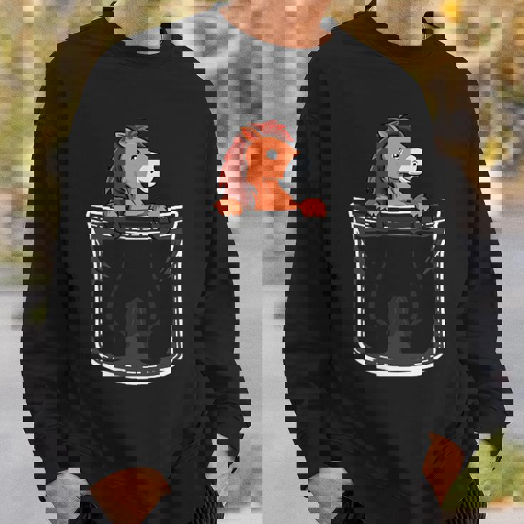 ポケットの中のかわいい馬 スウェットシャツ 彼への贈り物