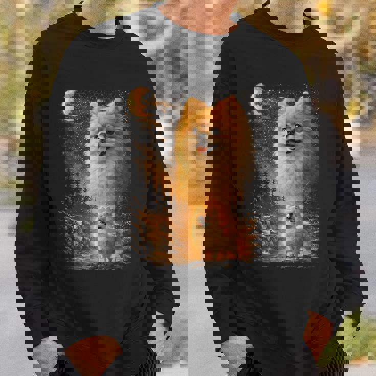 ポメラニアン ハウリング トゥ ザ ムーン ヴィンテージ 90年代 ファニー ペット オーナー スウェットシャツ 彼への贈り物