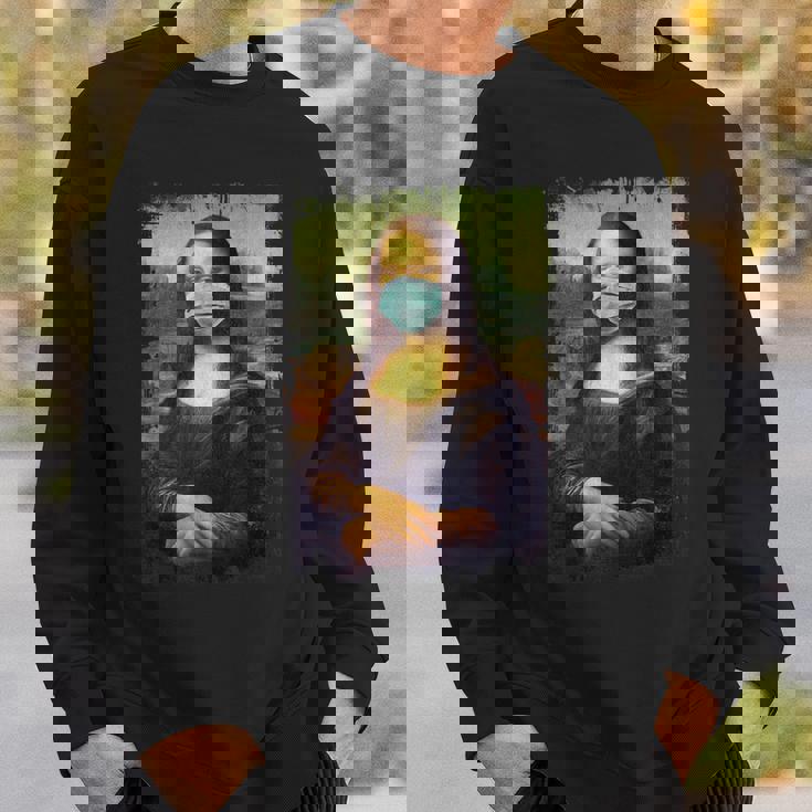 マスク付きモナリザ面白い有名な絵画検疫 スウェットシャツ 彼への贈り物