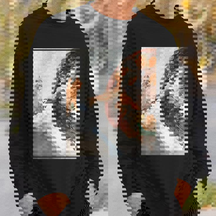 ミケランジェロの愉快な創作猫ミーム。 スウェットシャツ 彼への贈り物