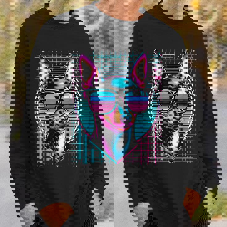 メンズ レディース ミニピン ヴェイパーウェーブ ミニチュア ピンシャー好き スウェットシャツ 彼への贈り物