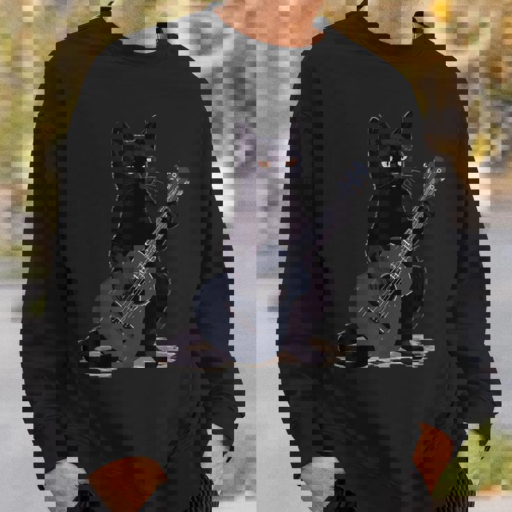 ミュージシャン黒猫ギタリストボンベイキャッツウィズギター スウェットシャツ 彼への贈り物