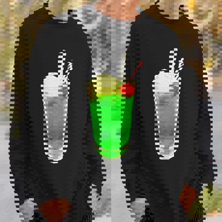 メロンソーダ／クリームソーダ（スイーツ ポップ）夏【サマータイム】昭和レトロ 80S かわいい デザイン スウェットシャツ 彼への贈り物