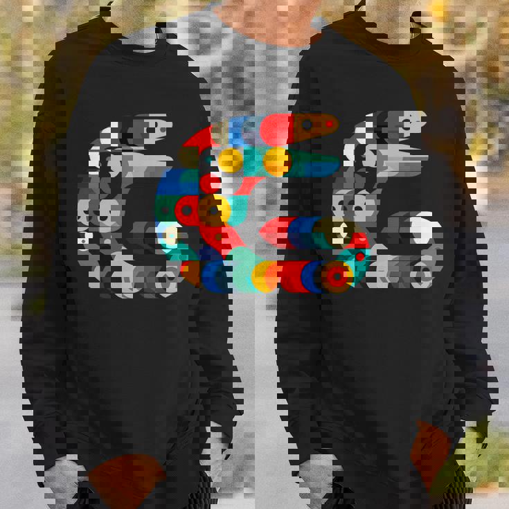 モダン 幾何学的 ミニマリズム イラスト ウツボ アート 長袖tシャツ スウェットシャツ 彼への贈り物