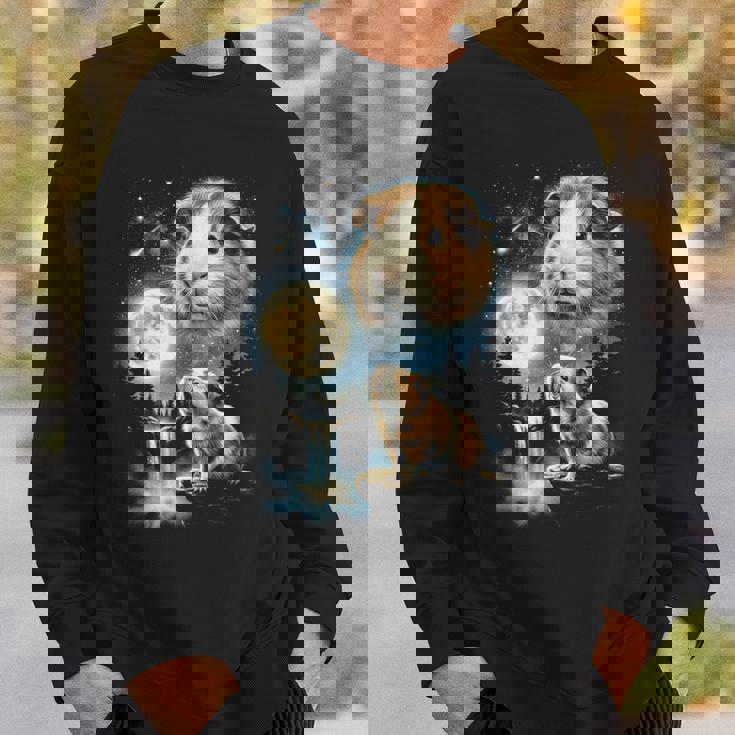 モルモット ハウリング トゥ ザ ムーン ミーム 面白い 90年代 モルモット 長袖tシャツ スウェットシャツ 彼への贈り物