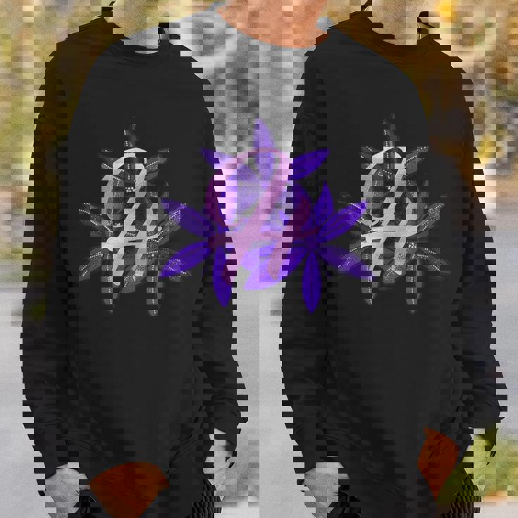 ライラック イニシャル H モノグラム パープル フローラル スウェットシャツ 彼への贈り物