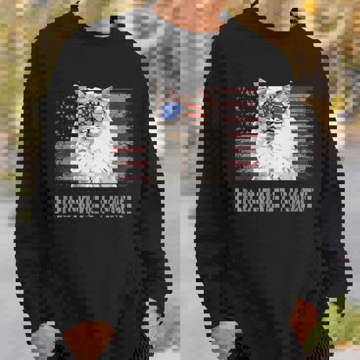 ラグドールキャット I Do What I Want Retro Usa おもしろ猫 スウェットシャツ 彼への贈り物