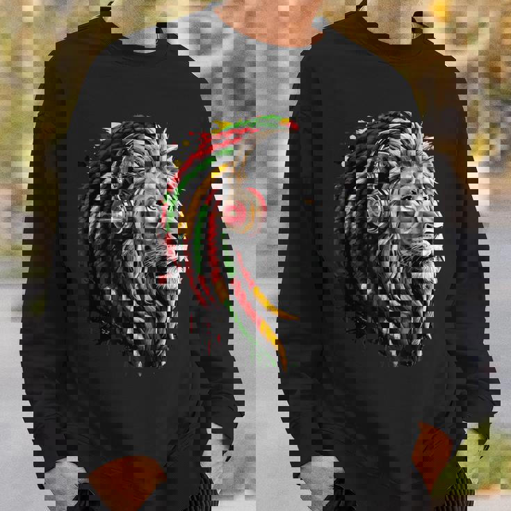 ラスタレゲエミュージックヘッドフォンジャマイカンルーツプライドライオン スウェットシャツ 彼への贈り物