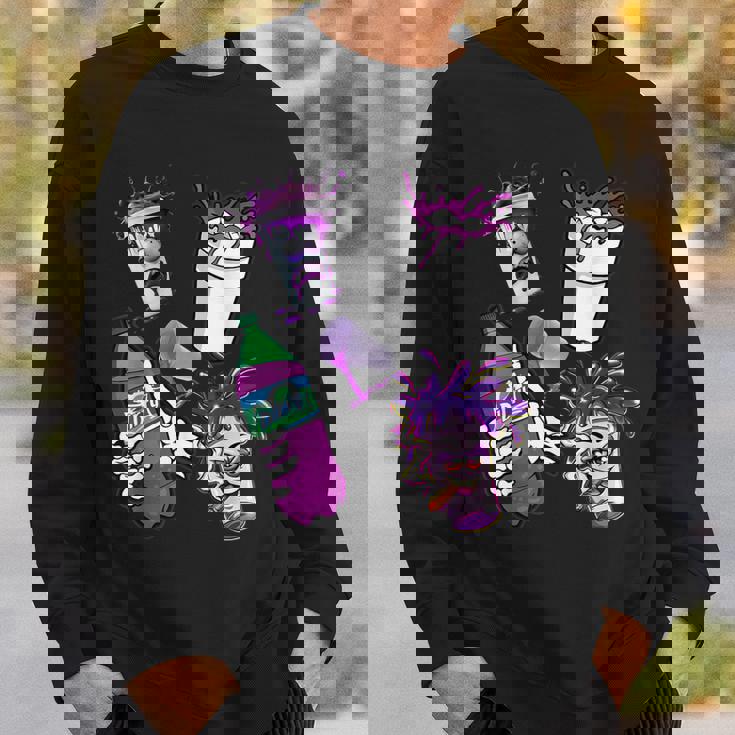 リーンシャツ、パープルドランク、ダーティダブルカップ、リーンラインスモーク スウェットシャツ 彼への贈り物