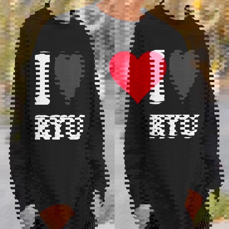 レッドハート I Love Ryu スウェットシャツ 彼への贈り物