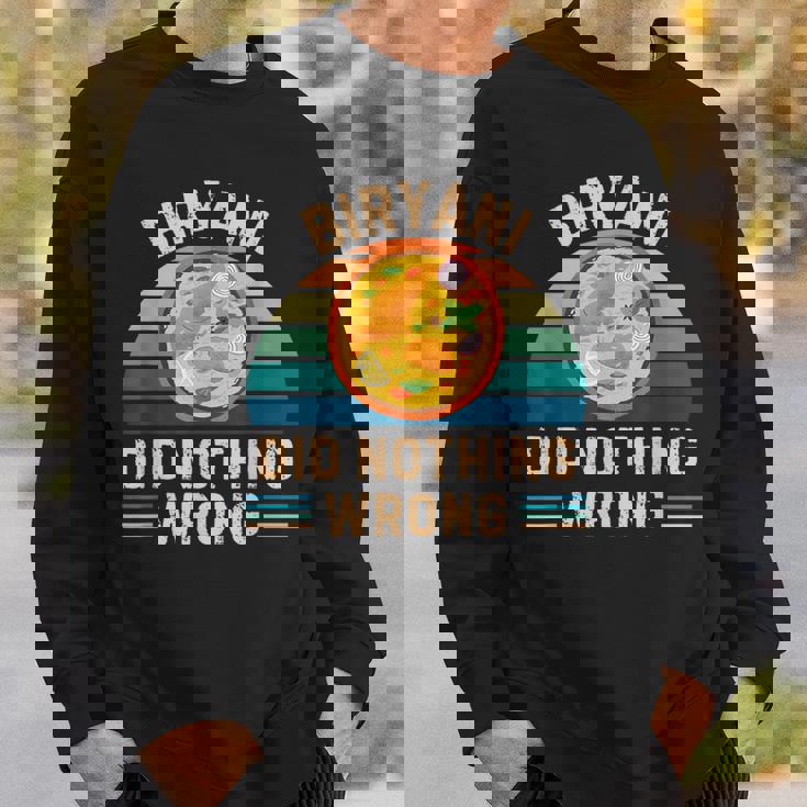 レトロ ビリヤニ Did Nothing Wrong ヴィンテージ ビリヤニ 食品愛好家 スウェットシャツ 彼への贈り物