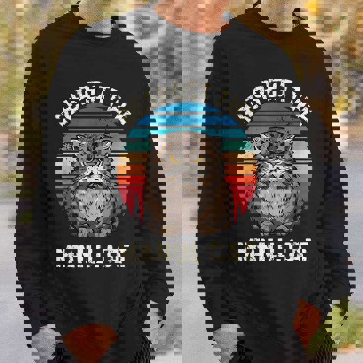 レトロ リスペクト マヌル 猫 ヴィンテージ グランジ マヌル 猫好き スウェットシャツ 彼への贈り物