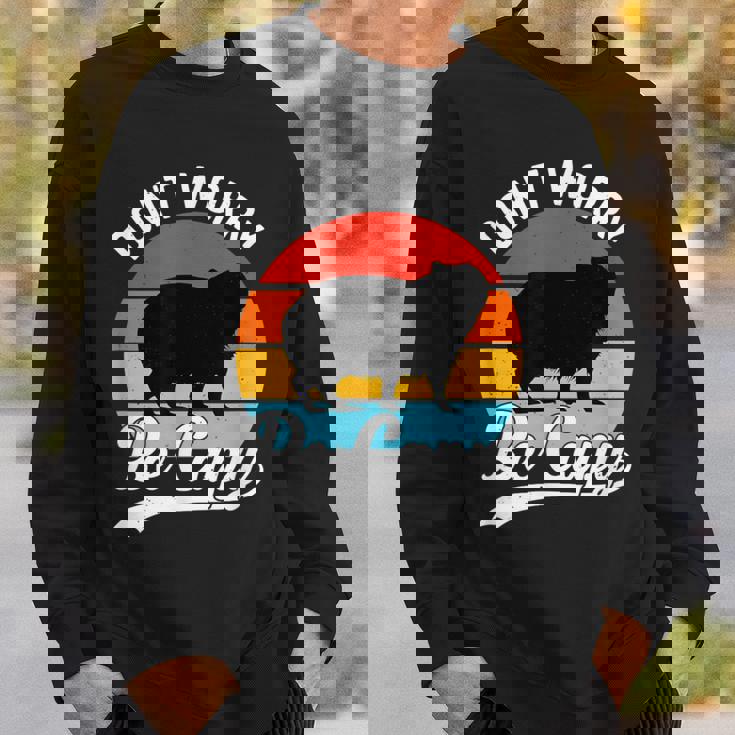 レトロ 面白い カピバラ Don't Worry Be Capy スウェットシャツ 彼への贈り物