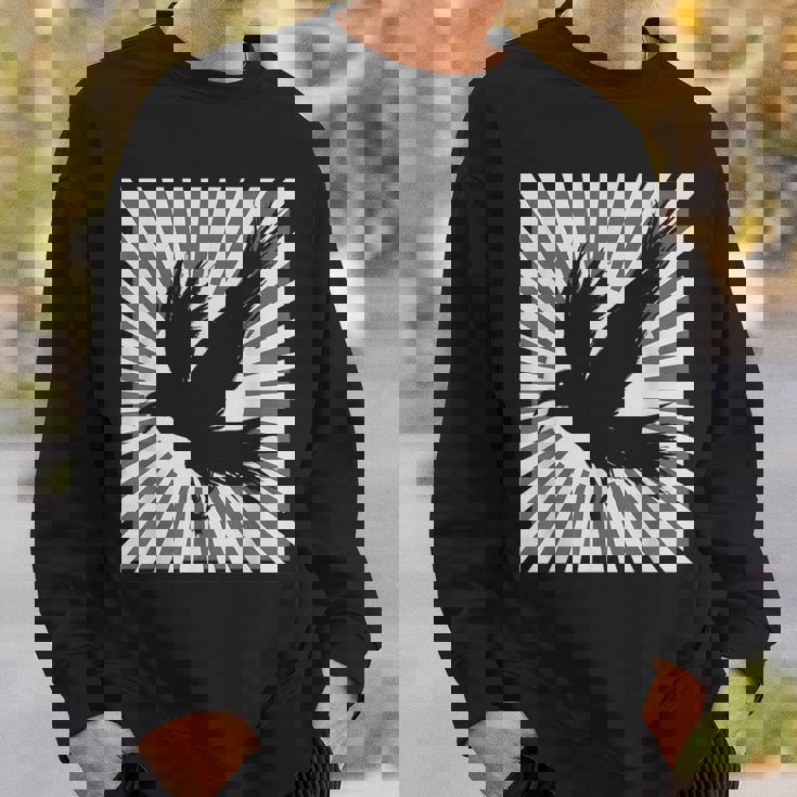 レトロなカラスの美学 日本の旭日旗 黒カラス スウェットシャツ 彼への贈り物