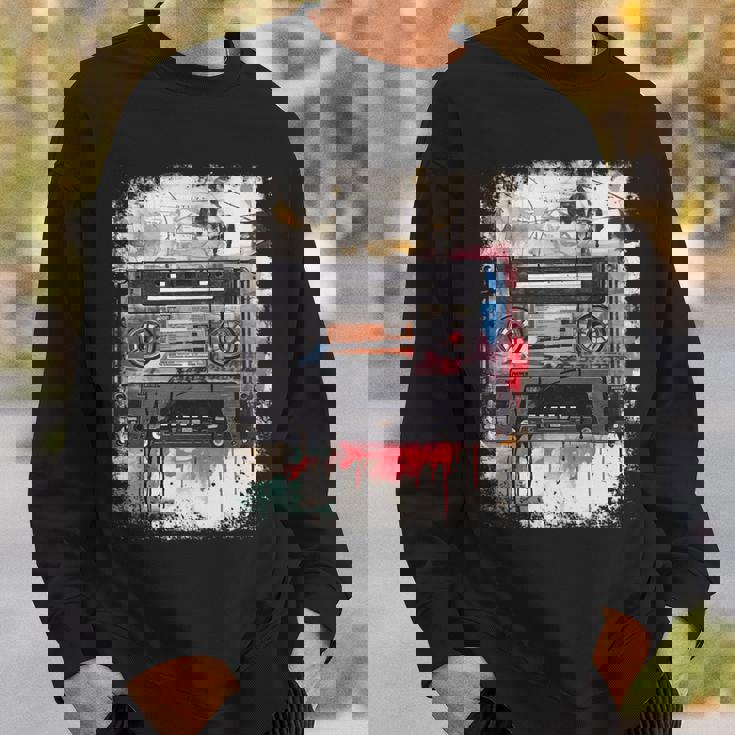 レトロスタイル オールドスクールミュージックテープ カセット ヴィンテージ ミックステープ 長袖tシャツ スウェットシャツ 彼への贈り物