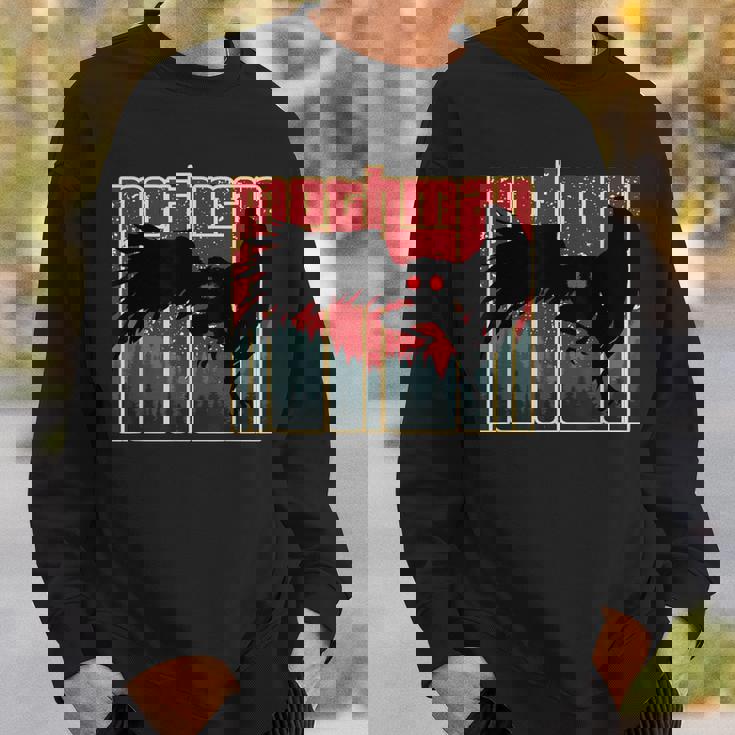 レトロモスマン-オリジナルのウェストバージニアクリプティッドアートワーク スウェットシャツ 彼への贈り物