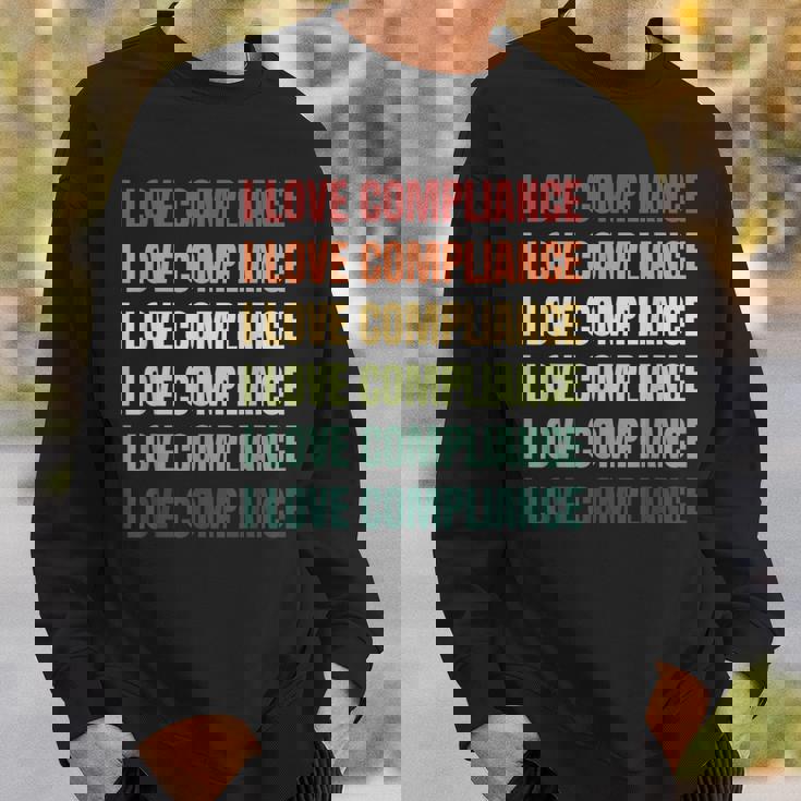 レトロ私はコンプライアンスが大好きです スウェットシャツ 彼への贈り物