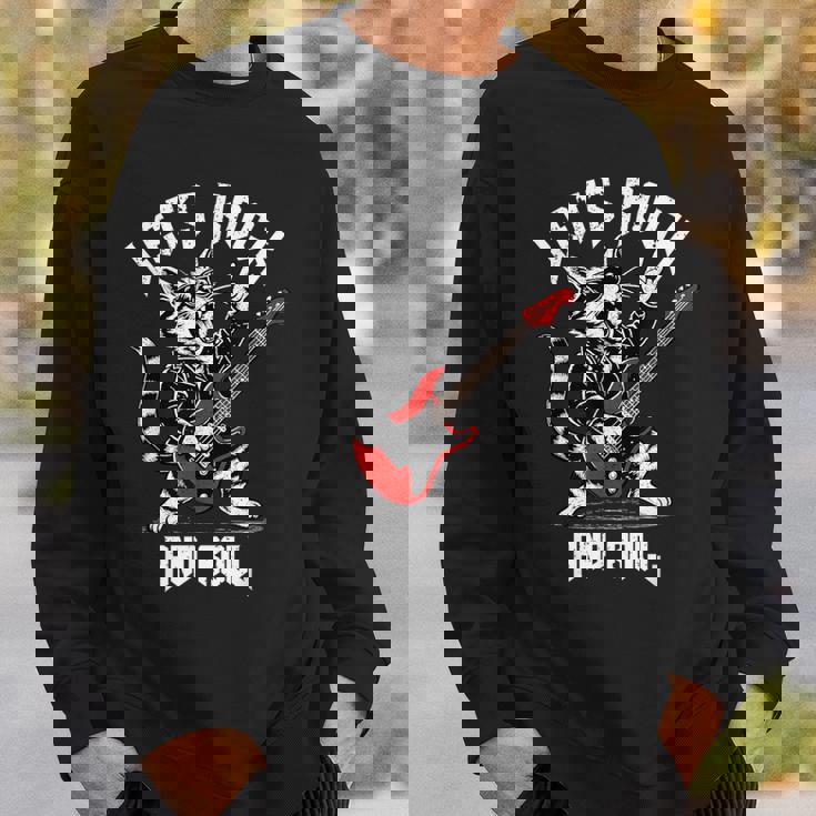 ロックンロール キャット ギタリスト ヴィンテージ ロック&ロール キャット ギター スウェットシャツ 彼への贈り物