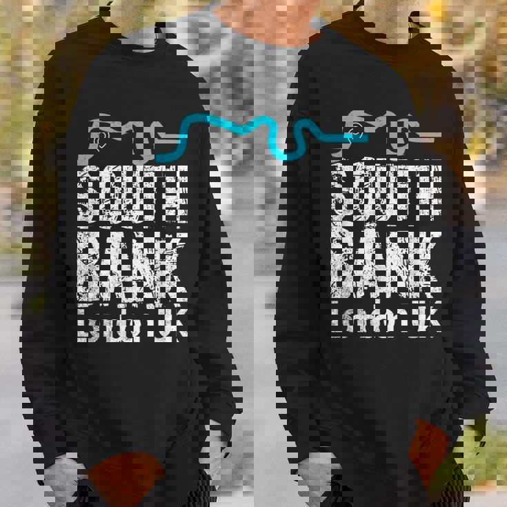 ロンドン、「サウスバンク」の「テムズ川」地図のロンドンお土産 スウェットシャツ 彼への贈り物