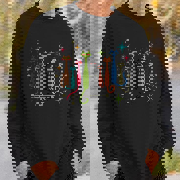 ヴィンテージ レトロ ミッドセンチュリー モダン ルック 猫 50S 60S スタイル スウェットシャツ 彼への贈り物