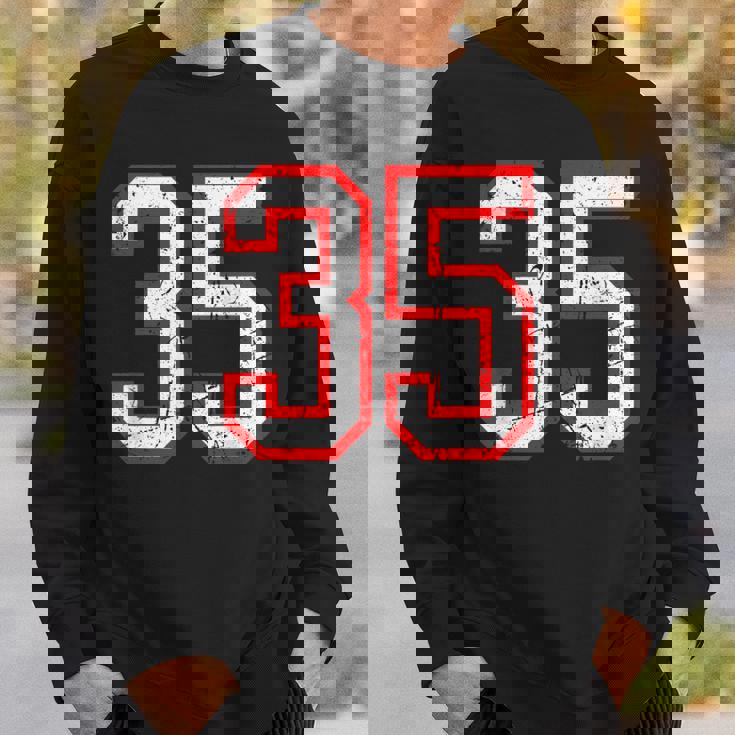 ヴィンテージナンバー 35 ホワイトレッドスポーツ代表チームナンバー 35 スウェットシャツ 彼への贈り物