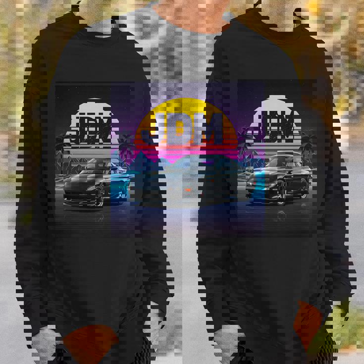 ヴェイパーウェーブ レトロ サンセット Jdm レジェンドカー 日本国内市場 長袖tシャツ スウェットシャツ 彼への贈り物