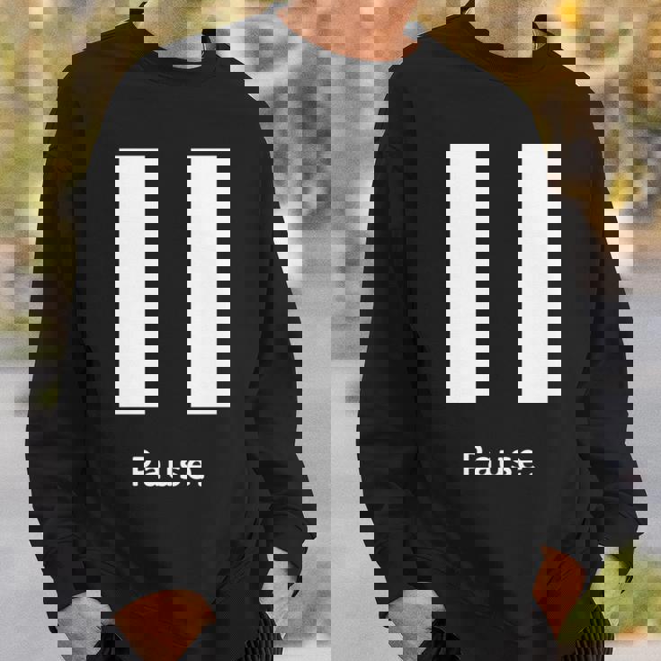 一時停止ボタン 長袖tシャツ スウェットシャツ 彼への贈り物