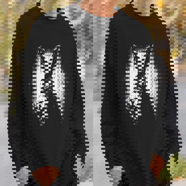 不気味なゴスウサギ、ホラーバニー、奇妙なコアウサギ スウェットシャツ 彼への贈り物