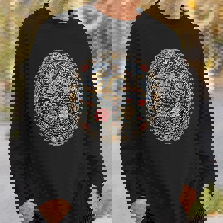 中国刺繍柄 龍 竜 ドラゴン 中国 清朝 ドラマ 牡丹 スウェットシャツ 彼への贈り物