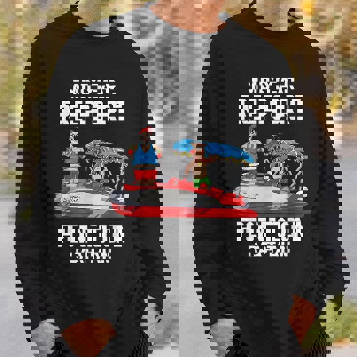 中途報告ポンツーンキャプテンサンタ 7月のクリスマスメンズ スウェットシャツ 彼への贈り物