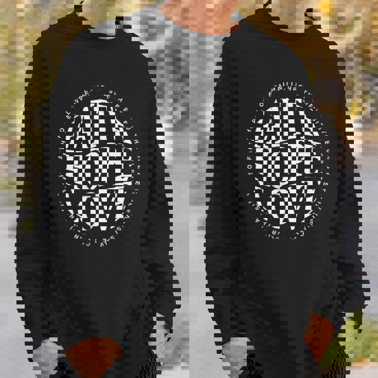 信仰 希望 愛 カトリック 聖書 詩 1 コリント 13 13 スウェットシャツ 彼への贈り物