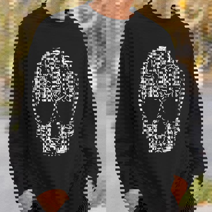 別のツールからのスカル ハサミ ヘアドライヤー 美容師 スウェットシャツ 彼への贈り物