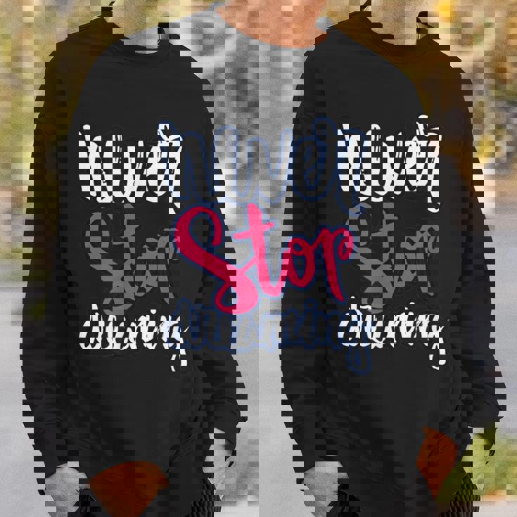 励ましギフト ポジティブなメッセージ Nevertop Dreaming スウェットシャツ 彼への贈り物