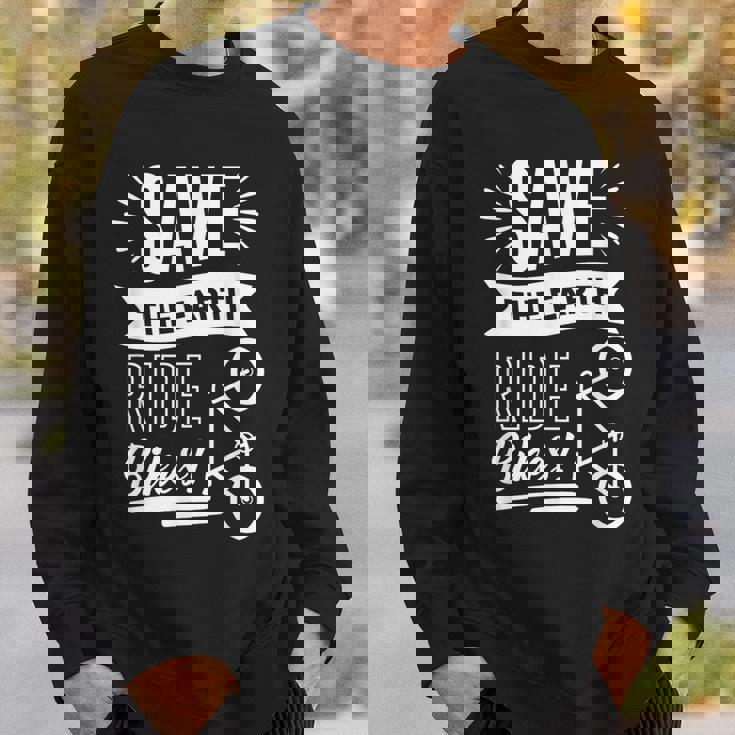 地球を救おう 自転車に乗ろう スウェットシャツ 彼への贈り物