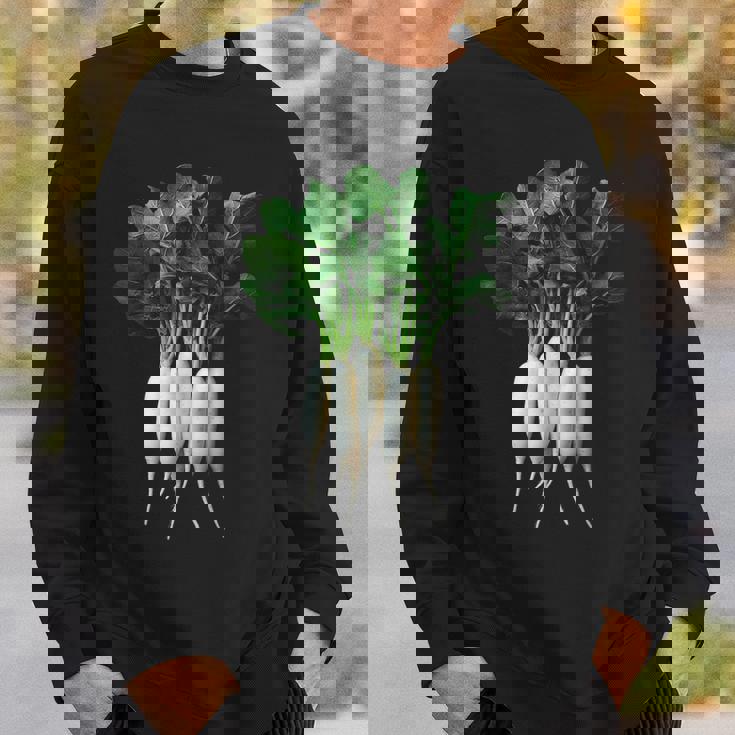 大根 野菜 グラフィックアート 大根 スウェットシャツ 彼への贈り物