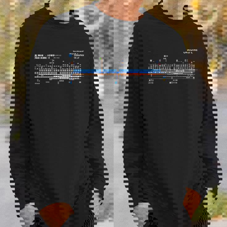 大阪日本電車近郊線鉄道 – お土産ルートマップ 長袖tシャツ スウェットシャツ 彼への贈り物
