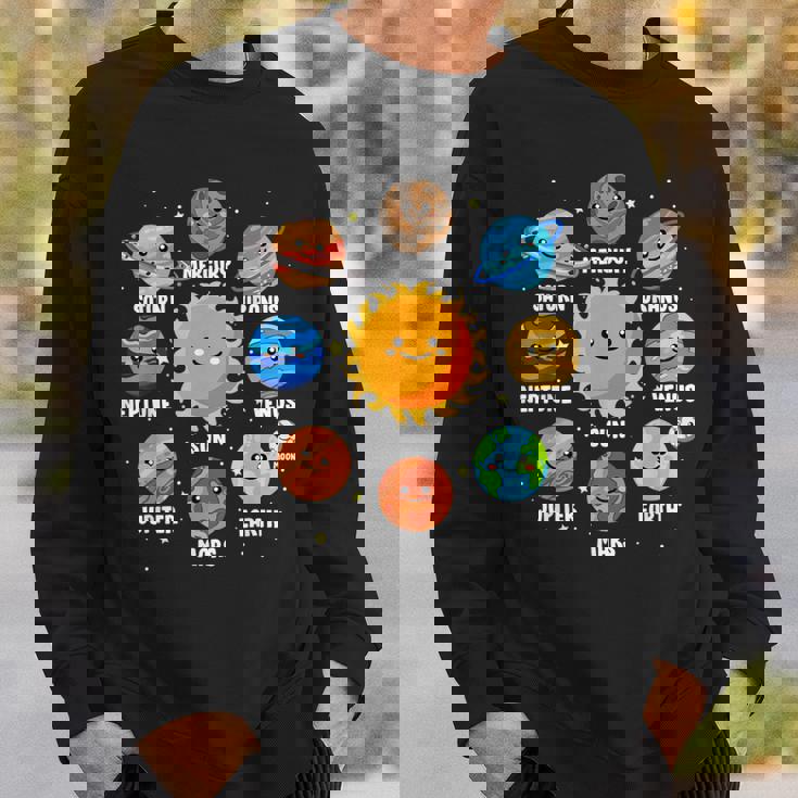 太陽系 9つの惑星 かわいい惑星 恋人 宇宙 天文学 スウェットシャツ 彼への贈り物