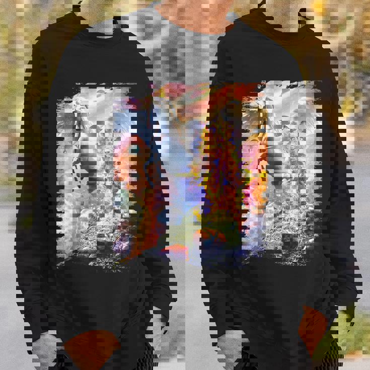 宇宙の銀河猫とユニコーン ペガサス スウェットシャツ 彼への贈り物