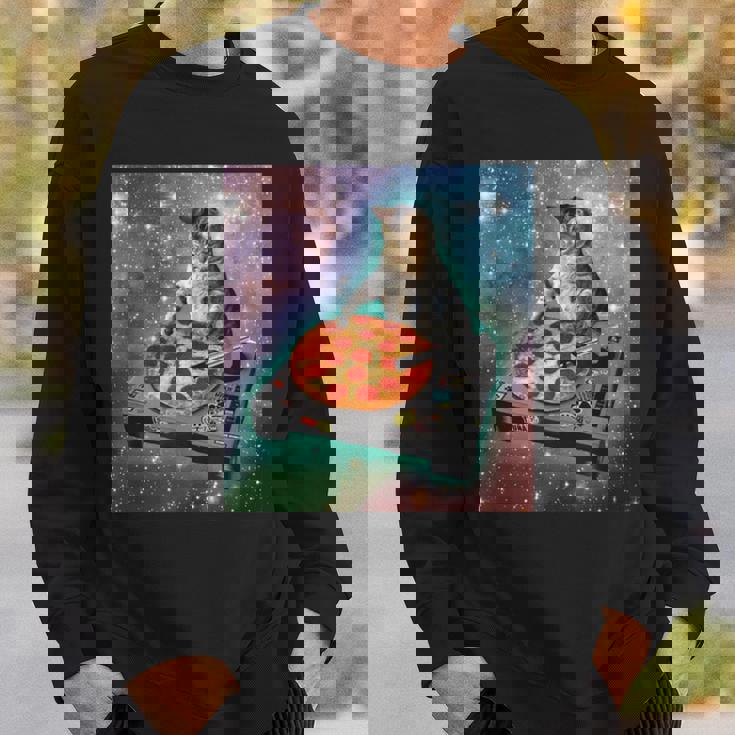 宇宙猫ピザミーム銀河宇宙キティ子猫面白いかわいいpace Cat Galaxy Universe Meme スウェットシャツ 彼への贈り物