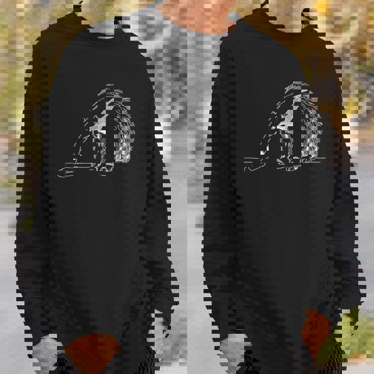 巨大アリクイ ラインアート 野生動物 図面デザイン スウェットシャツ 彼への贈り物