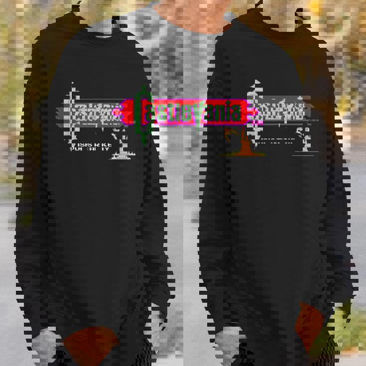 悪魔城ドラキュラ タイトル画面 レトロ ゲーム 城 壮大な冒険 スウェットシャツ 彼への贈り物