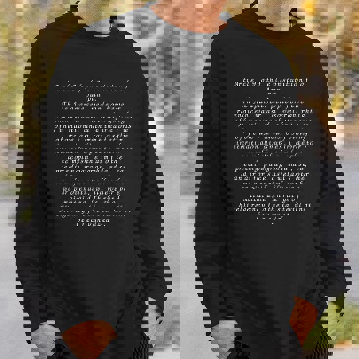 憲法9条 日本 反戦 長袖tシャツ スウェットシャツ 彼への贈り物