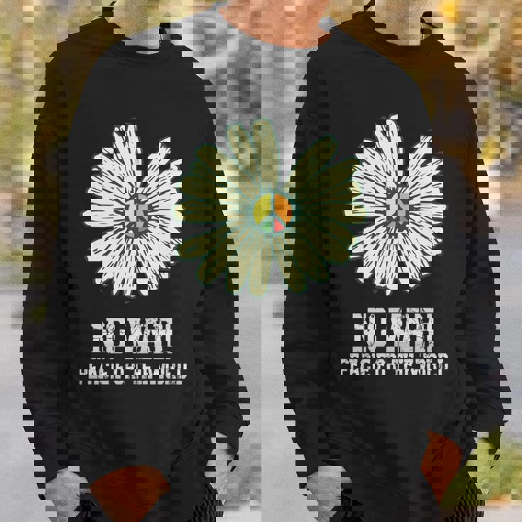 戦争なし、平和、反戦、戦争なし 長袖tシャツ スウェットシャツ 彼への贈り物