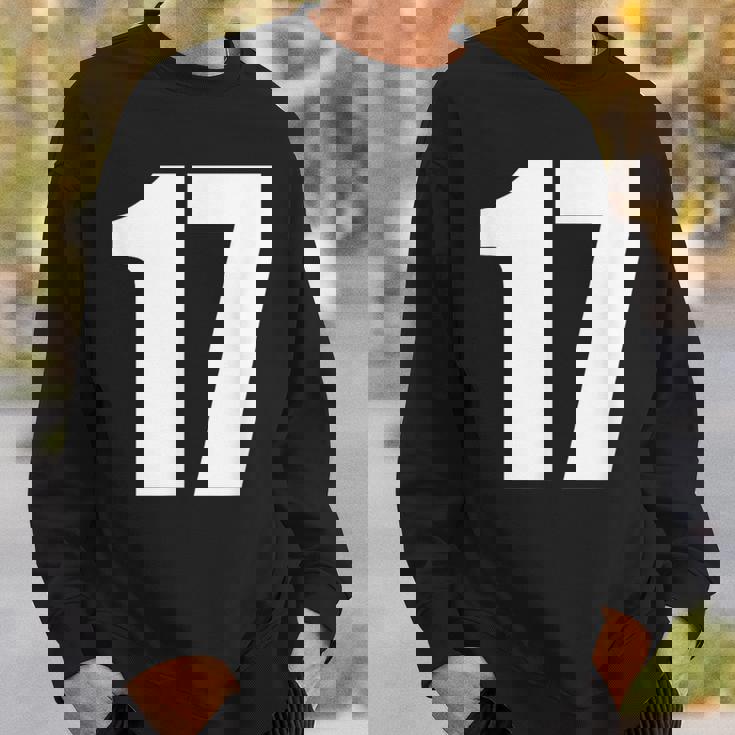 数字 セブンティーン数字 17 プレーンホワイト数字 スウェットシャツ 彼への贈り物