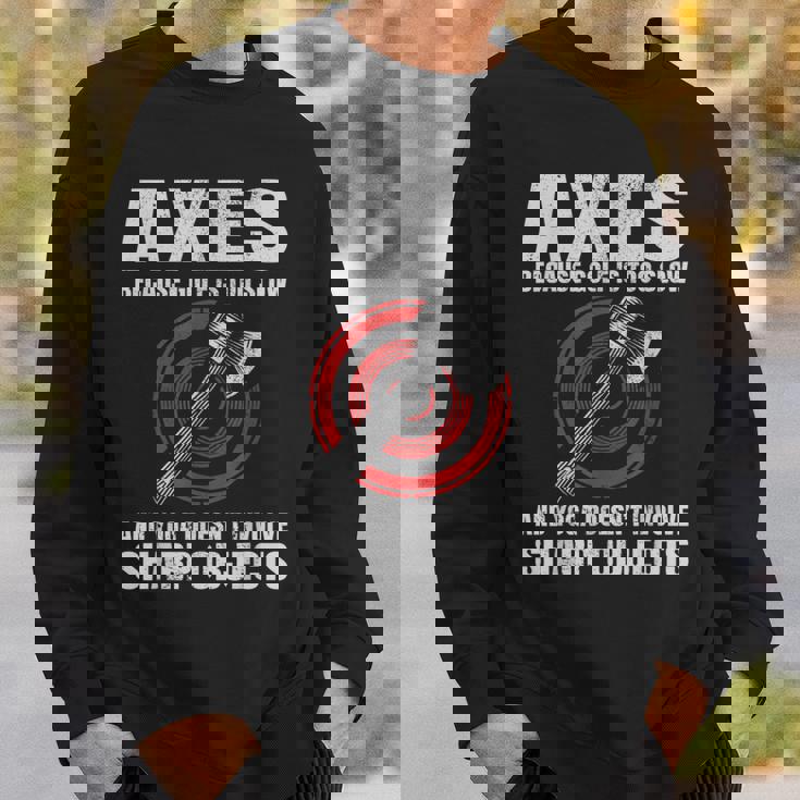 斧投げ ランバージャック ヨガ ゴルフ ファニー 斧投げ ブルズアイ スウェットシャツ 彼への贈り物