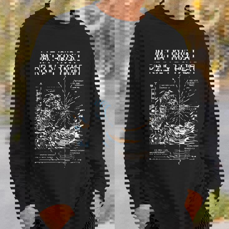 日本 大波動物理学 北斎 水 動き 数学 科学 長袖tシャツ スウェットシャツ 彼への贈り物