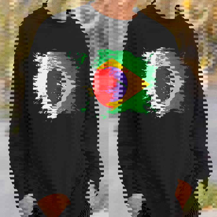 日本とブラジルのdnaヘリテージフラッグ 長袖tシャツ スウェットシャツ 彼への贈り物