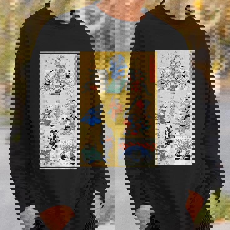 日本の猫 歌川国芳 流行猫の狂言づくし 歌舞伎 ヴィンテージ浮世絵 芸術の美的 日本の伝統美術 スウェットシャツ 彼への贈り物